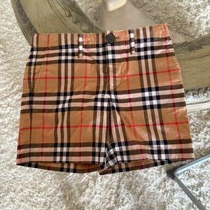 NWT Burberry Royston Boys' Plaid Shorts 4Y Beige Cotton Tailored Chino Designer